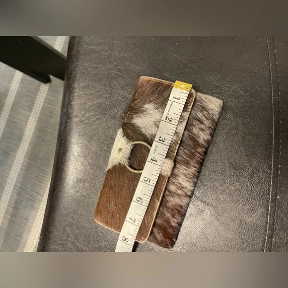 MYRA BAG / WALLET Tan hair on tote Calf Hair Leather Bag with wallet CHK PIC - Picture 14 of 14